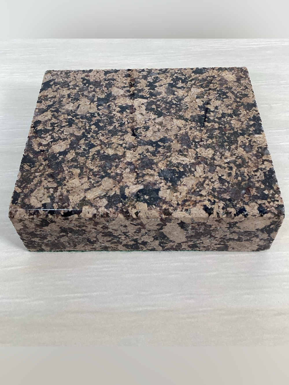 Brown Black Granite Square 4x3.5" Sample, Felt Bottom-Crafts, Plinth, Trivet